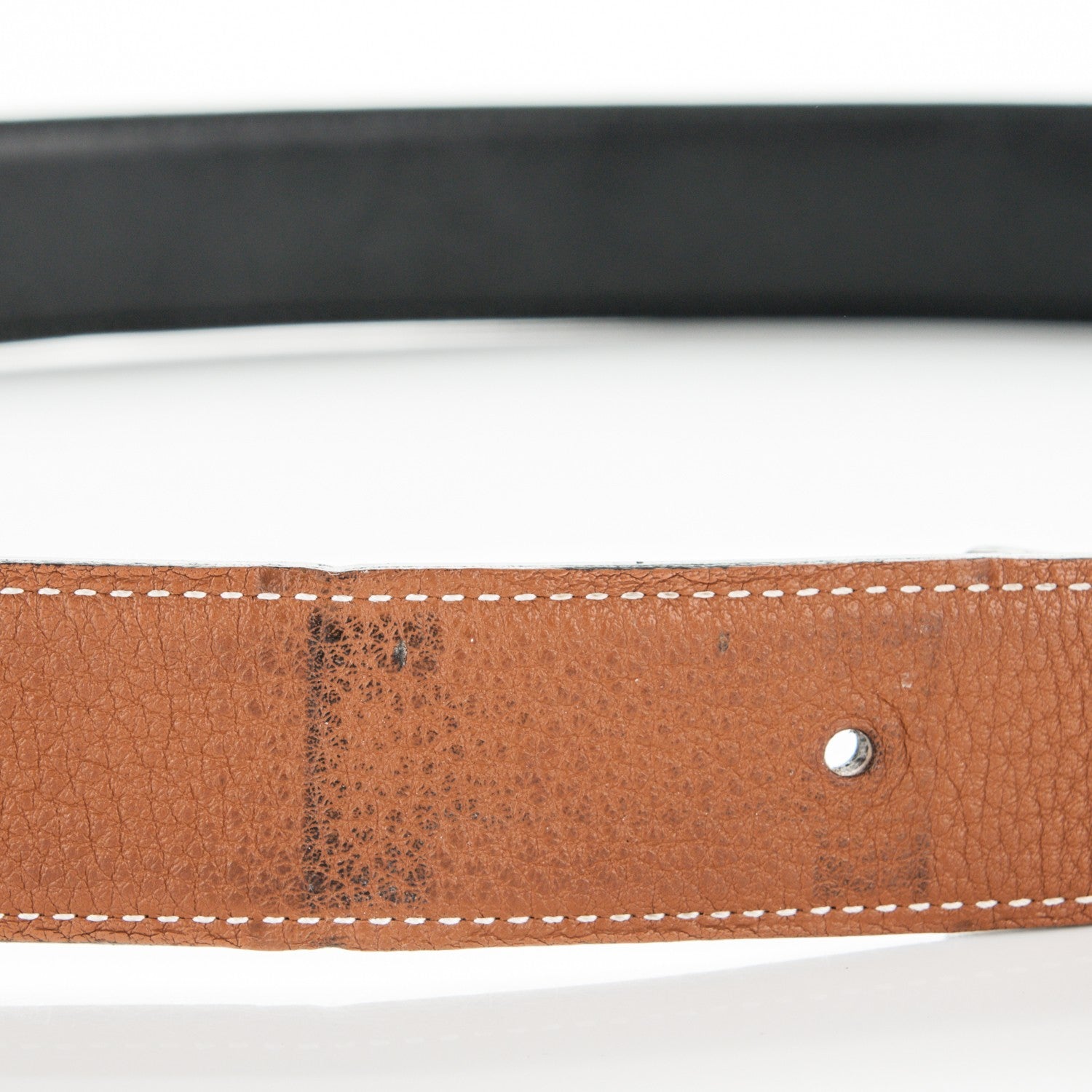 Hermes Box Togo 32mm H Belt 85 Black Gold 6 of 7