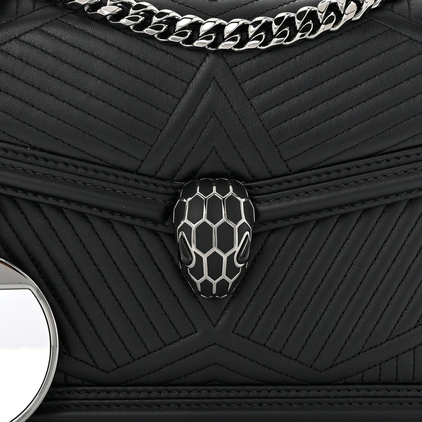 Quilted Nappa Smooth Calfskin Serpenti Forever Diamond Blast Shoulder Bag Black