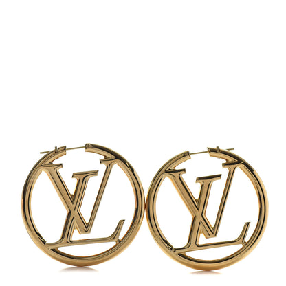Louis Vuitton Metal Louise Hoop Earrings Gold 1 of 4