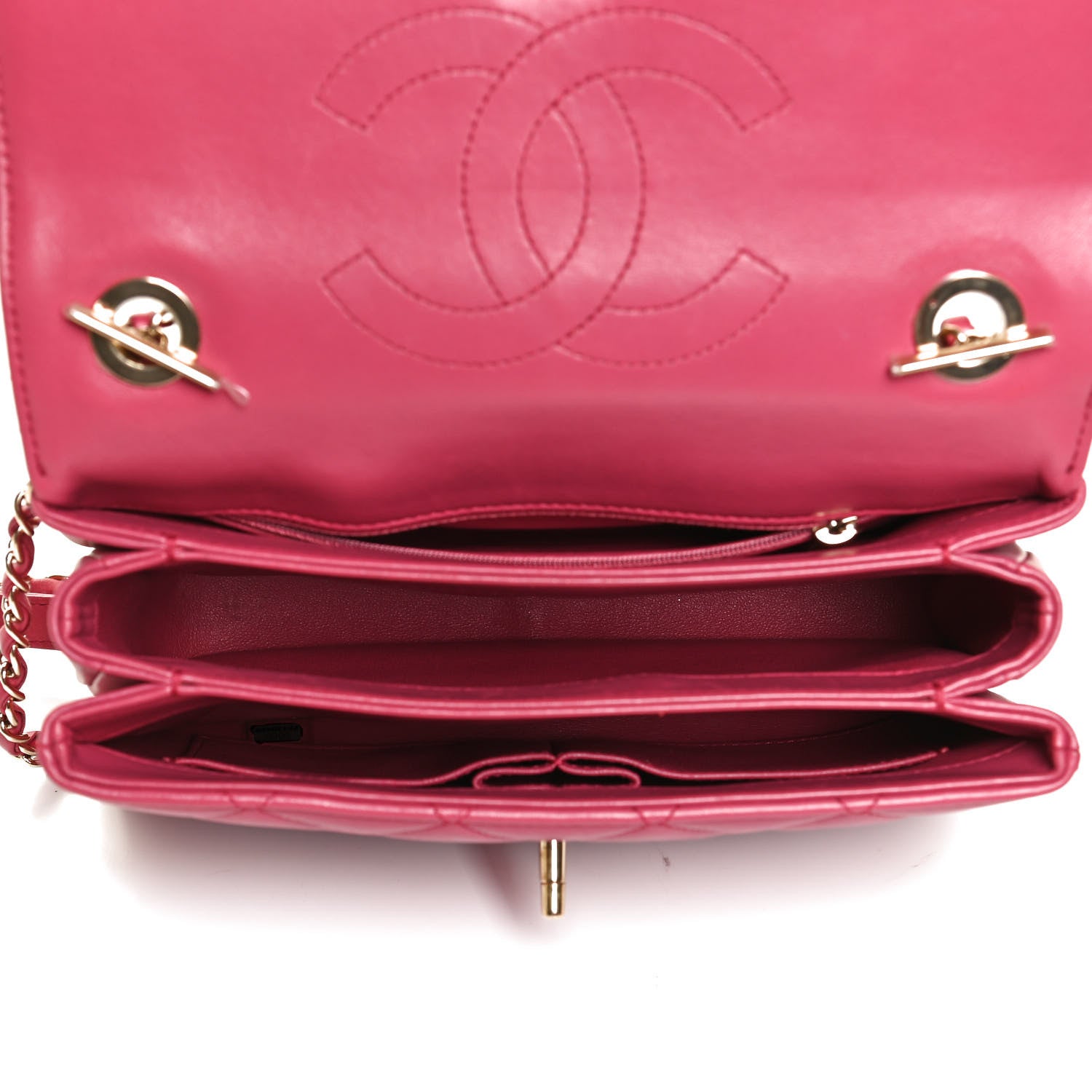 Chanel Lambskin Quilted Small Trendy CC Flap Dual Handle Bag Dark Pink 4 of 11