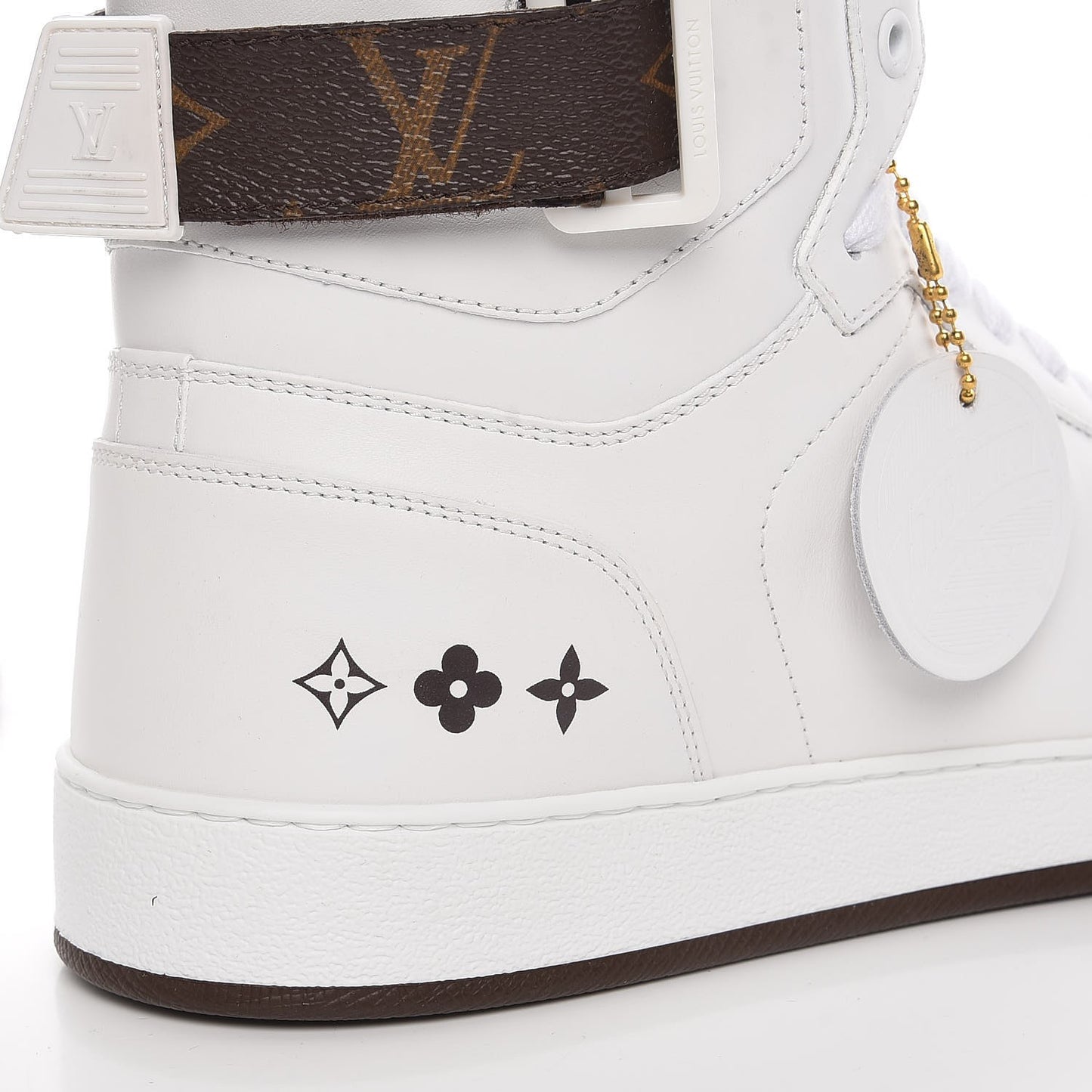 Calfskin Monogram Rivoli High Top Sneakers 10 White
