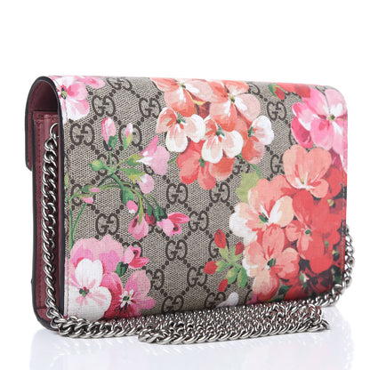 Gucci GG Supreme Monogram Blooms Mini Dionysus Chain Wallet Beige Multicolor Dry Rose 3 of 9