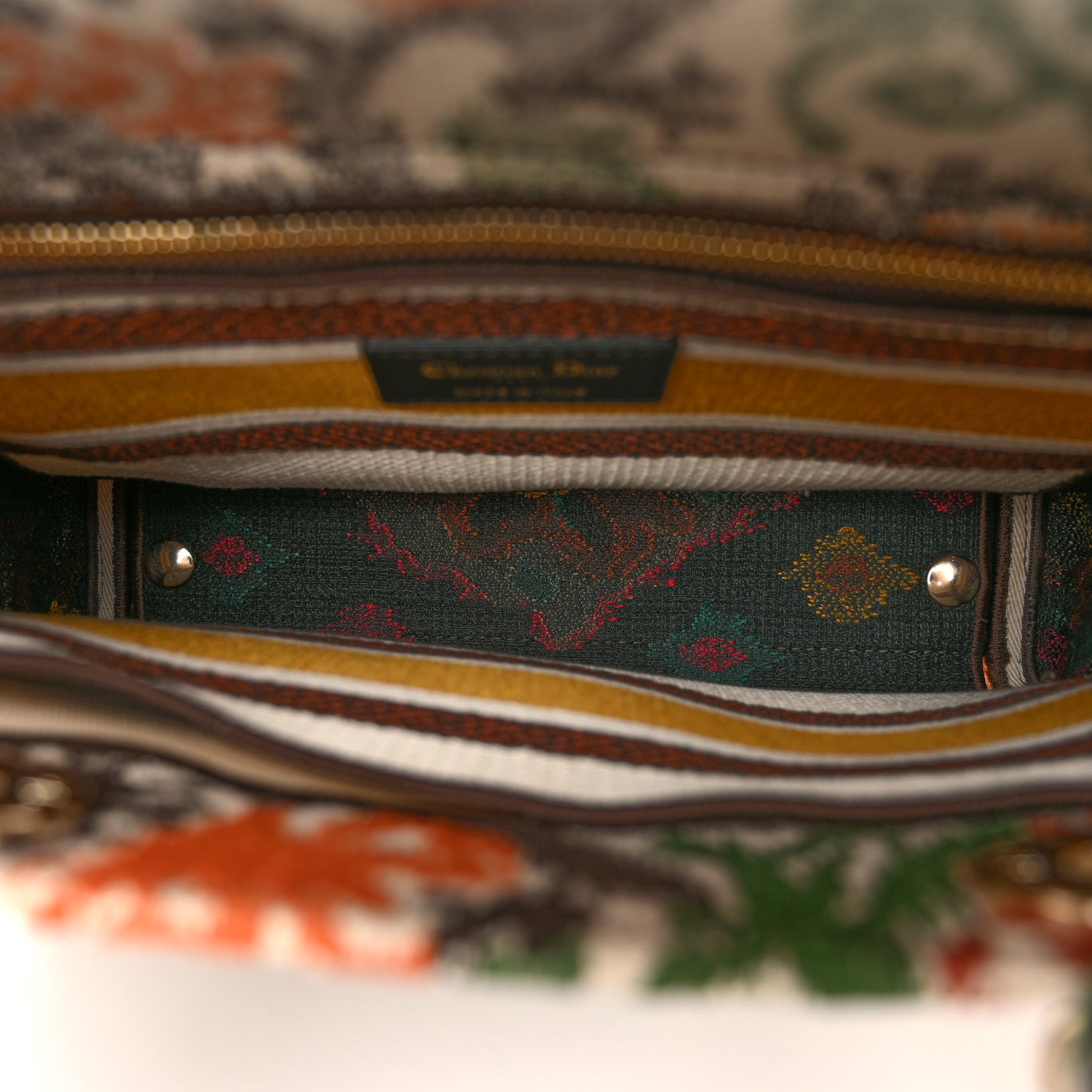 Christian Dior Canvas Embroidered Paisley Medium Lady D-Lite Multicolor 5 of 11