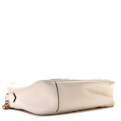 Gucci Calfskin Matelasse Medium GG Marmont Chain Shoulder Bag Mystic White 3 of 12