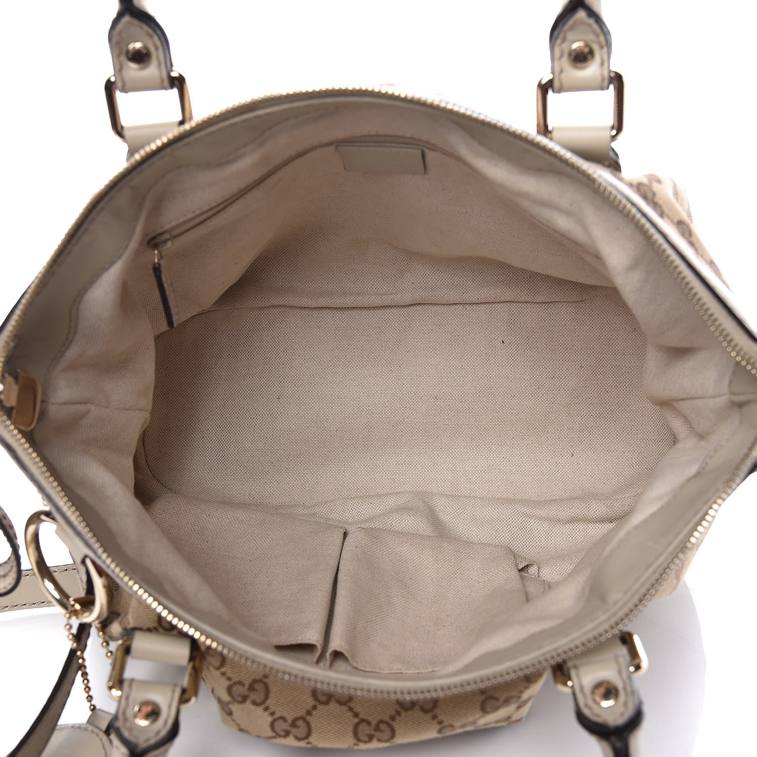Gucci Monogram Margaux Calfskin Medium Sukey Top Handle Bag Beige Ebony Mystic White 5 of 12