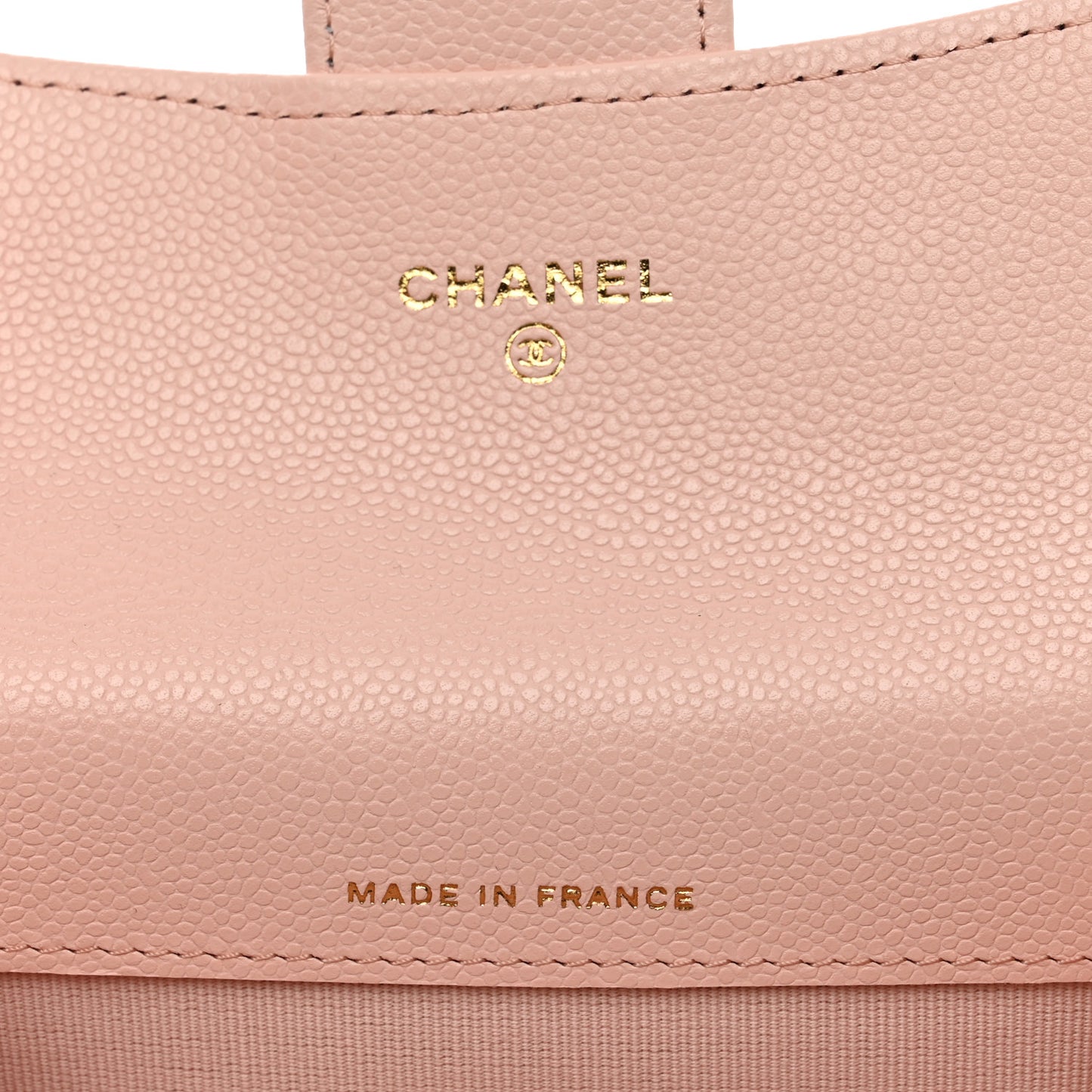 Caviar Quilted Flap Card Holder Wallet Light Pink
