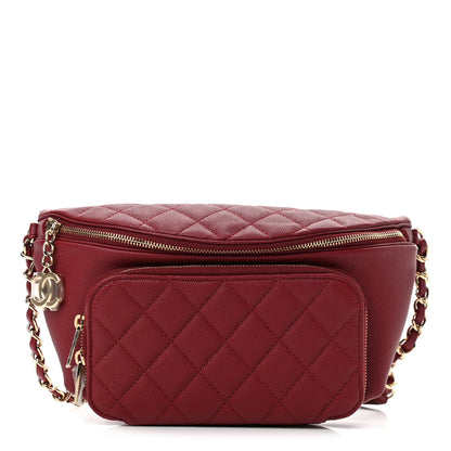 Chanel Caviar Quilted Business Affinity Waist Belt Bag Burgundy 1 of 19