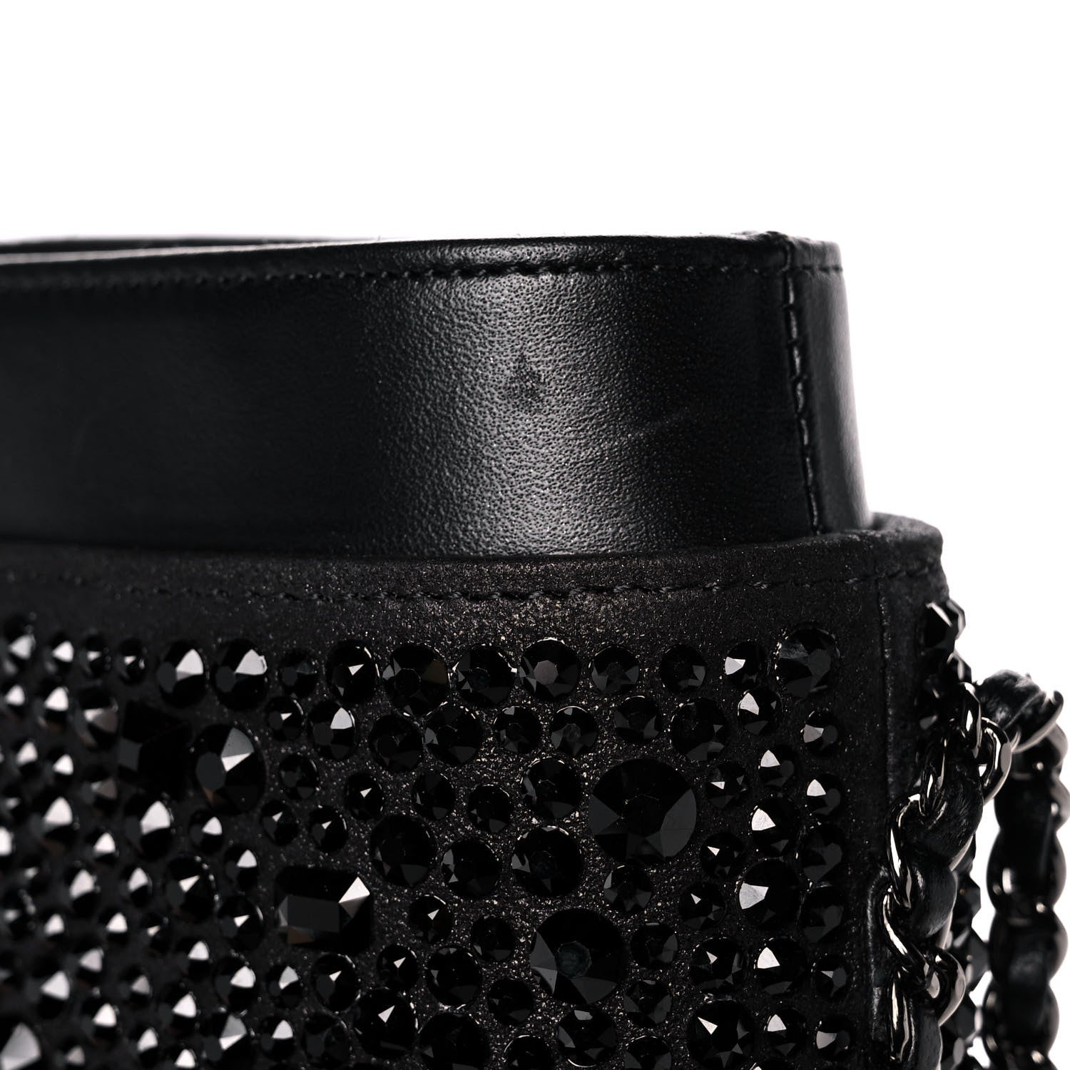Chanel Satin Crystal Chain Around Phone Holder Black 11 of 11