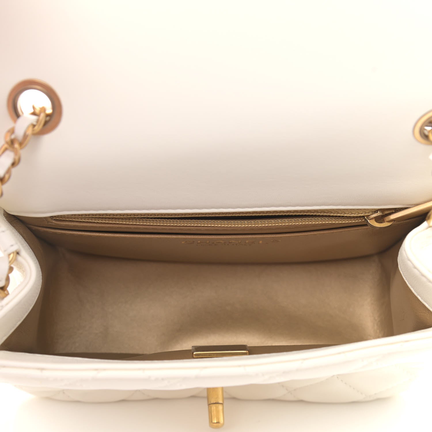Chanel Lambskin Quilted Mini Pearl Crush Flap White 5 of 9