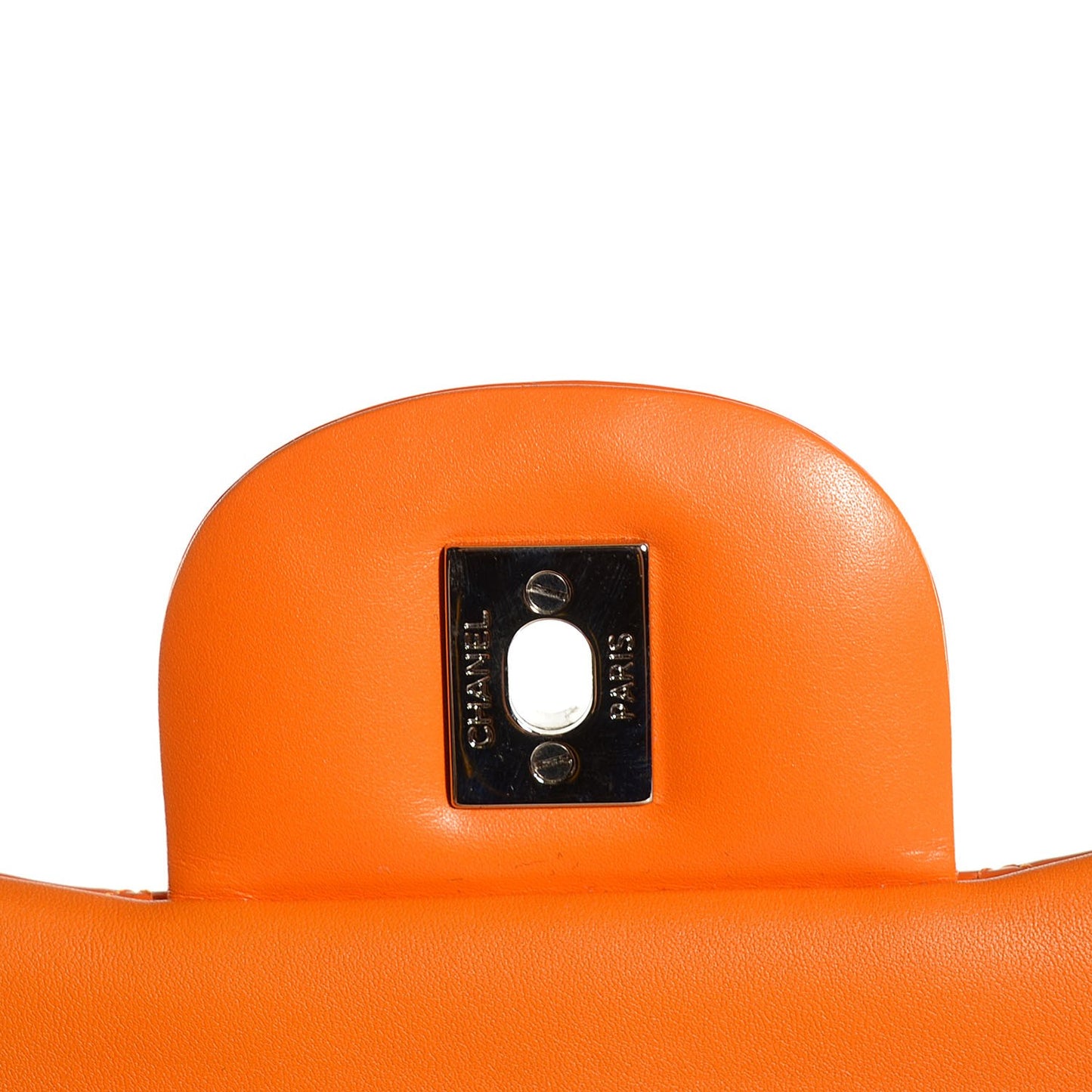 Patent Quilted Jumbo Double Flap Orange