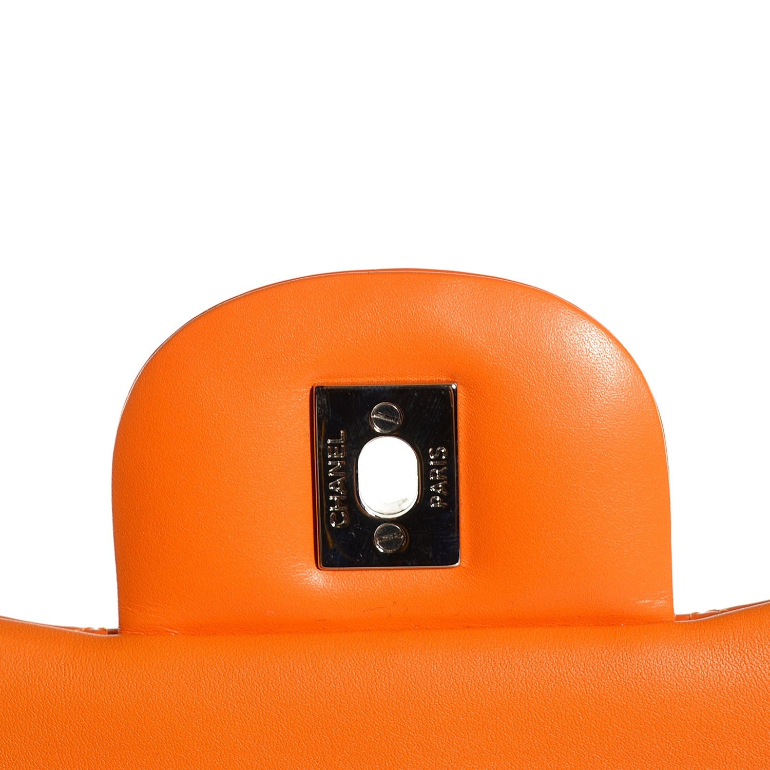 Chanel Patent Quilted Jumbo Double Flap Orange 5 of 7