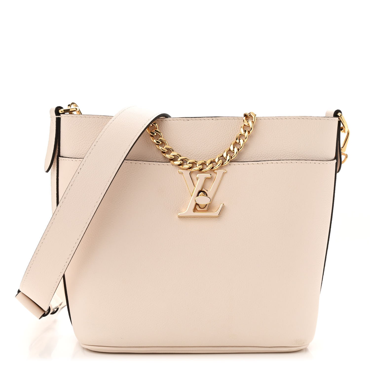 Louis Vuitton Grained Calfskin Lock and Walk Bucket Quartz 1 of 13