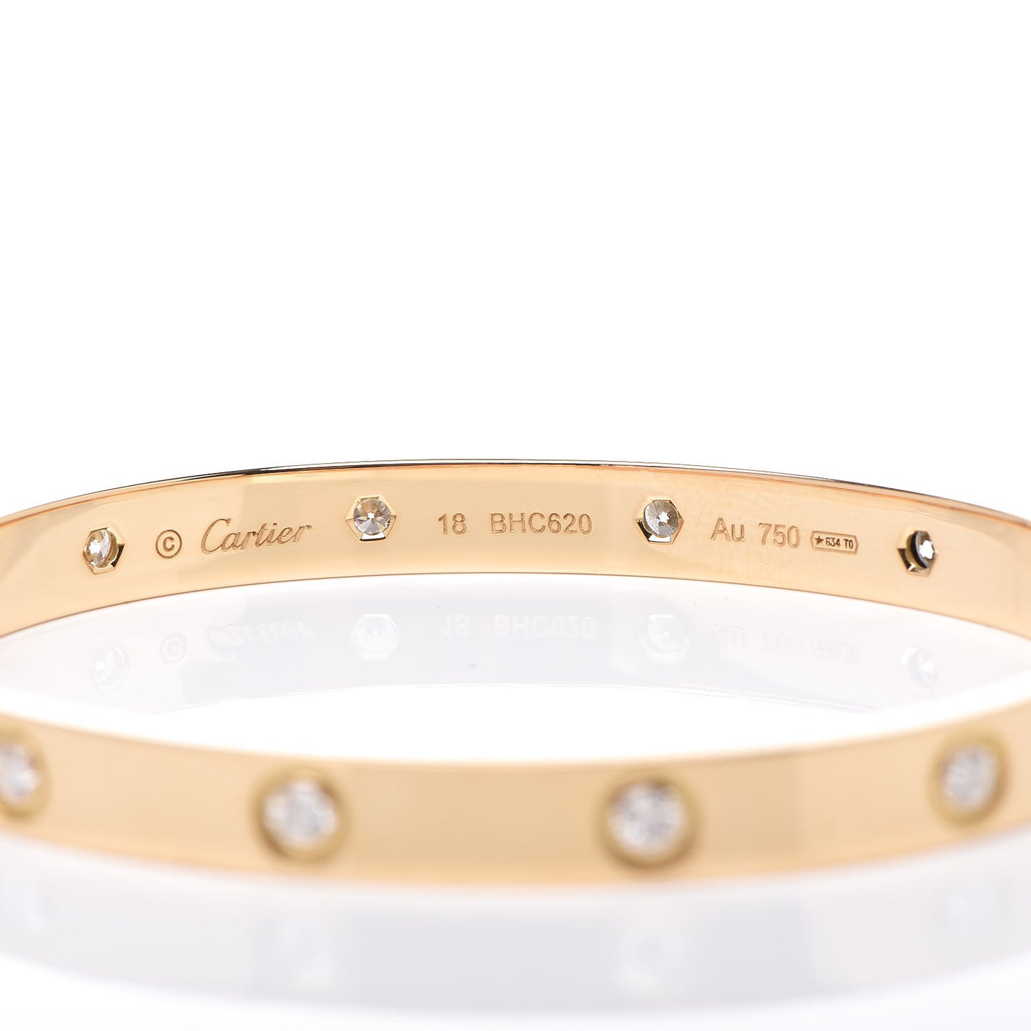 18K Yellow Gold 10 Diamond LOVE Bracelet 18