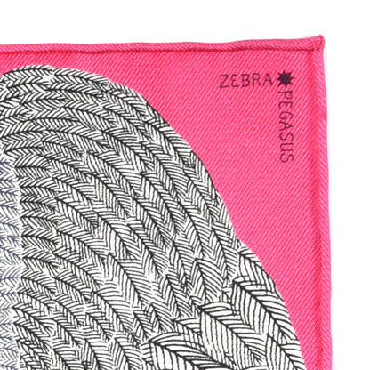 Hermes Silk Carre Zebra Pegasus Nano Scarf 20 Rose Bonbon Black White 3 of 4
