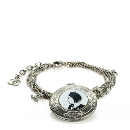 Chanel Ruthenium Coco Locket CC Charm Bracelet 1 of 5