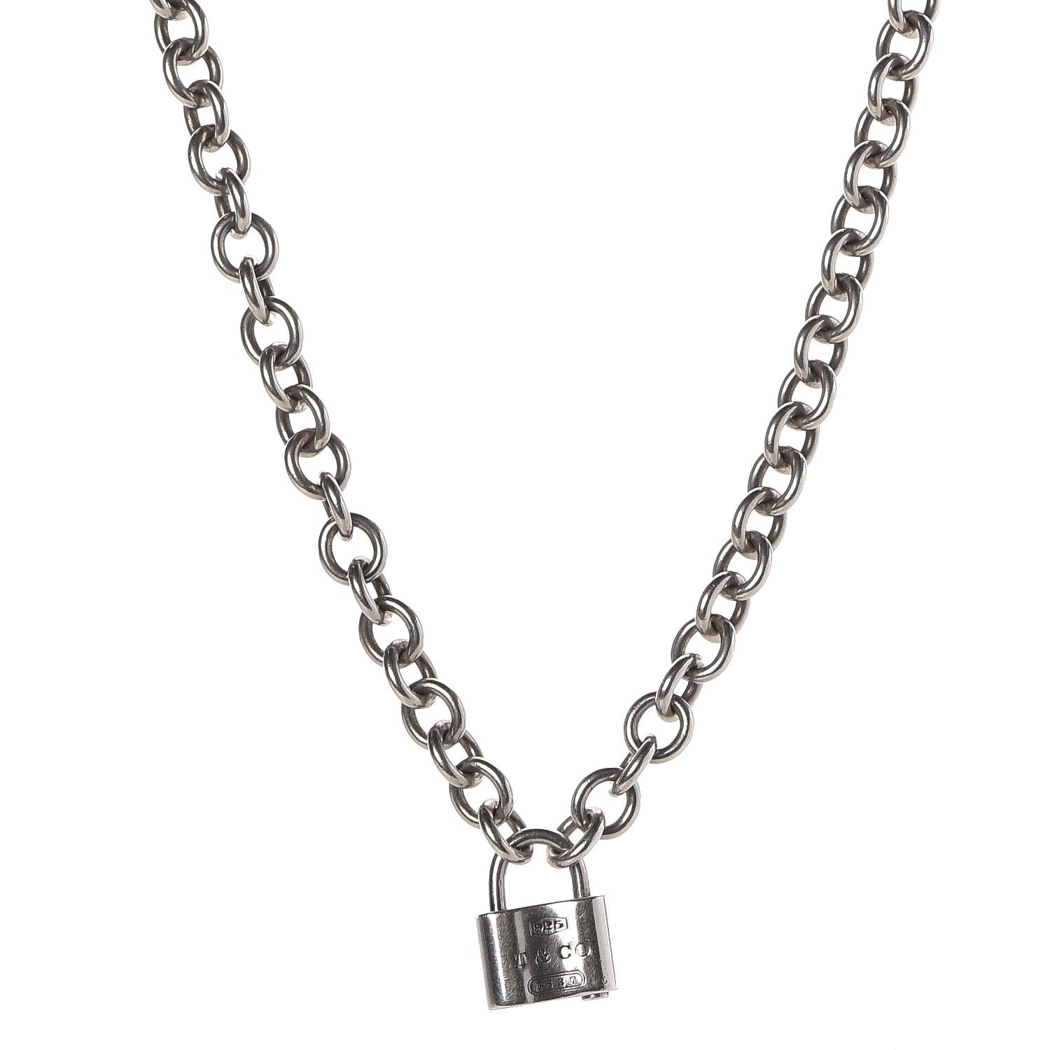 Tiffany Sterling Silver 1837 Lock Charm Necklace 1 of 5