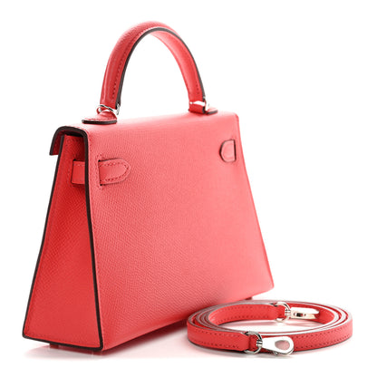 Hermes Epsom Verso Mini Kelly Sellier 20 Rose Jaipur Rouge Vif 6 of 31