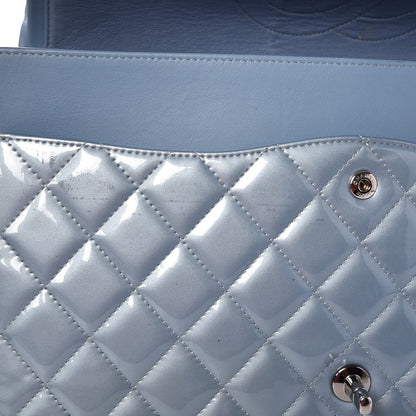 Chanel Patent Quilted Maxi Double Flap Light Blue 14 of 14