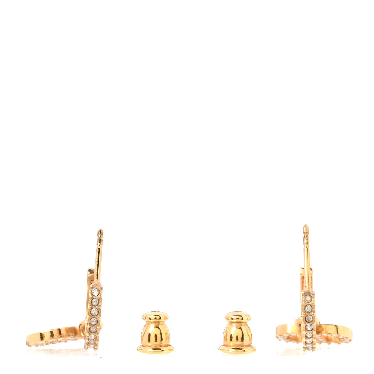 Christian Dior Crystal Clair D Lune Earrings Gold 3 of 4
