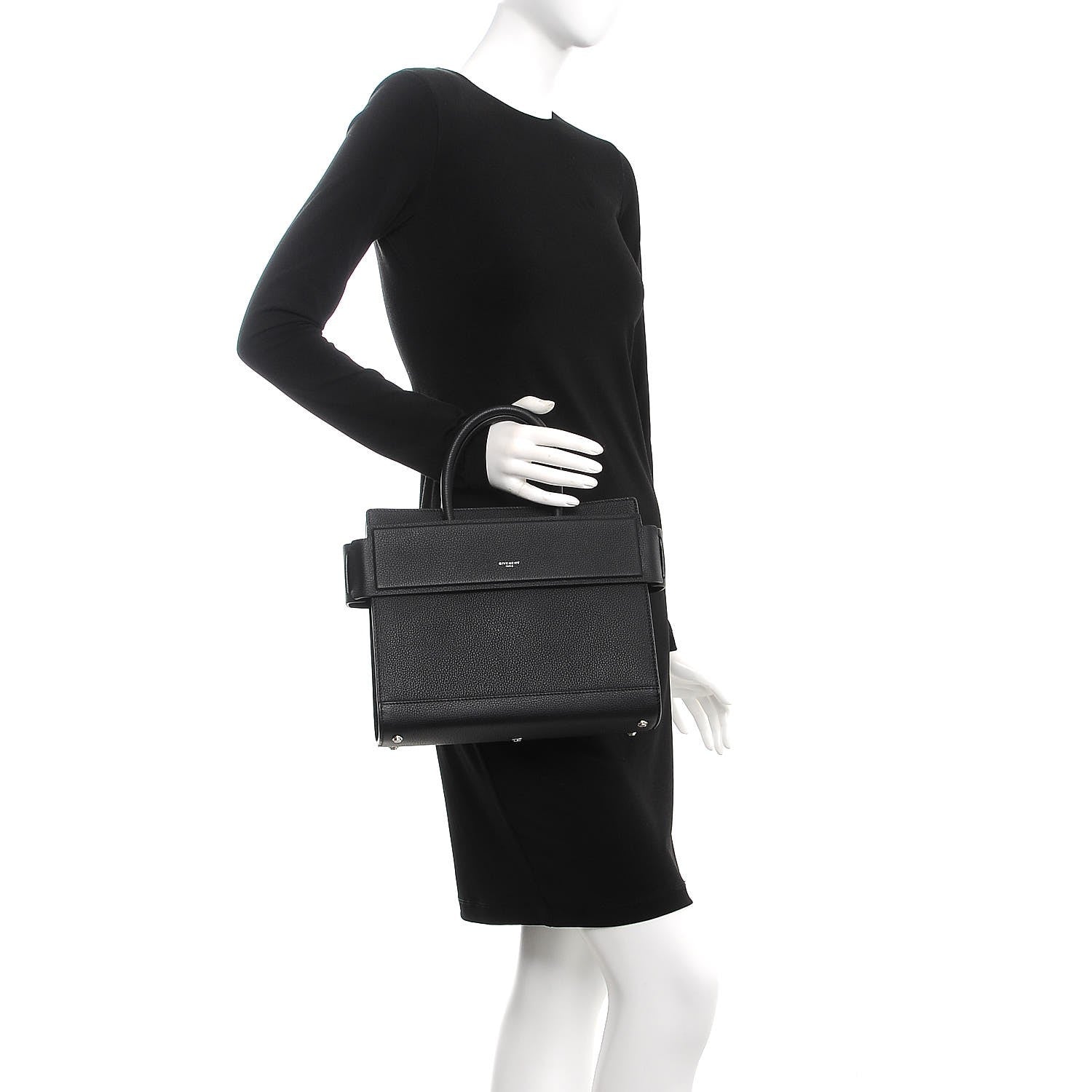 Givenchy Grained Calfskin Mini Horizon Satchel Black 2 of 9