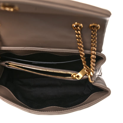 Saint Laurent Calfskin Y Quilted Monogram Small Loulou Chain Satchel Taupe 4 of 9