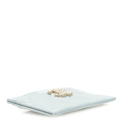 Chanel Lambskin Pearl Quilted Card Holder Light Blue 4 of 8