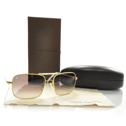 Louis Vuitton Monogram Multicolor Conspiration Pilote Aviator Sunglasses Gold 14 of 18