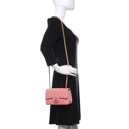 Chanel Lambskin Quilted Mini Rectangular Flap Pink 2 of 11