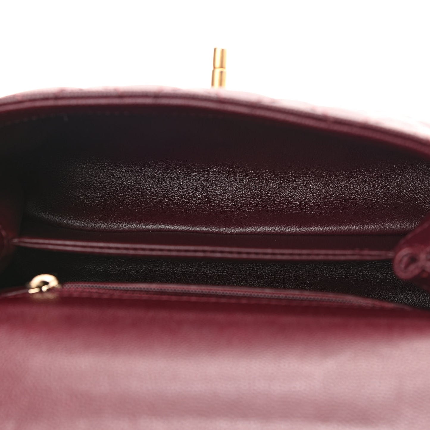 Caviar Elaphe Quilted Mini Coco Handle Flap Burgundy