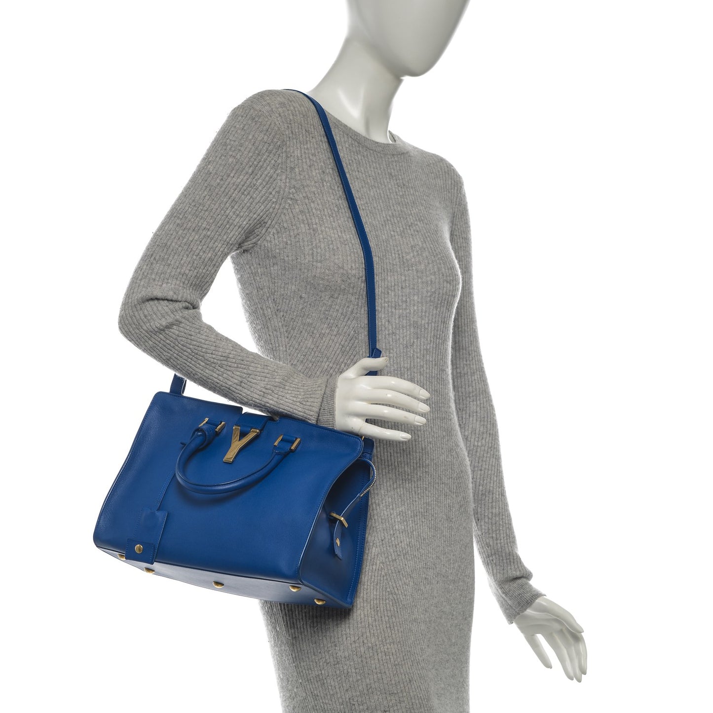 Calfskin Small Classic Y Cabas Royal Blue