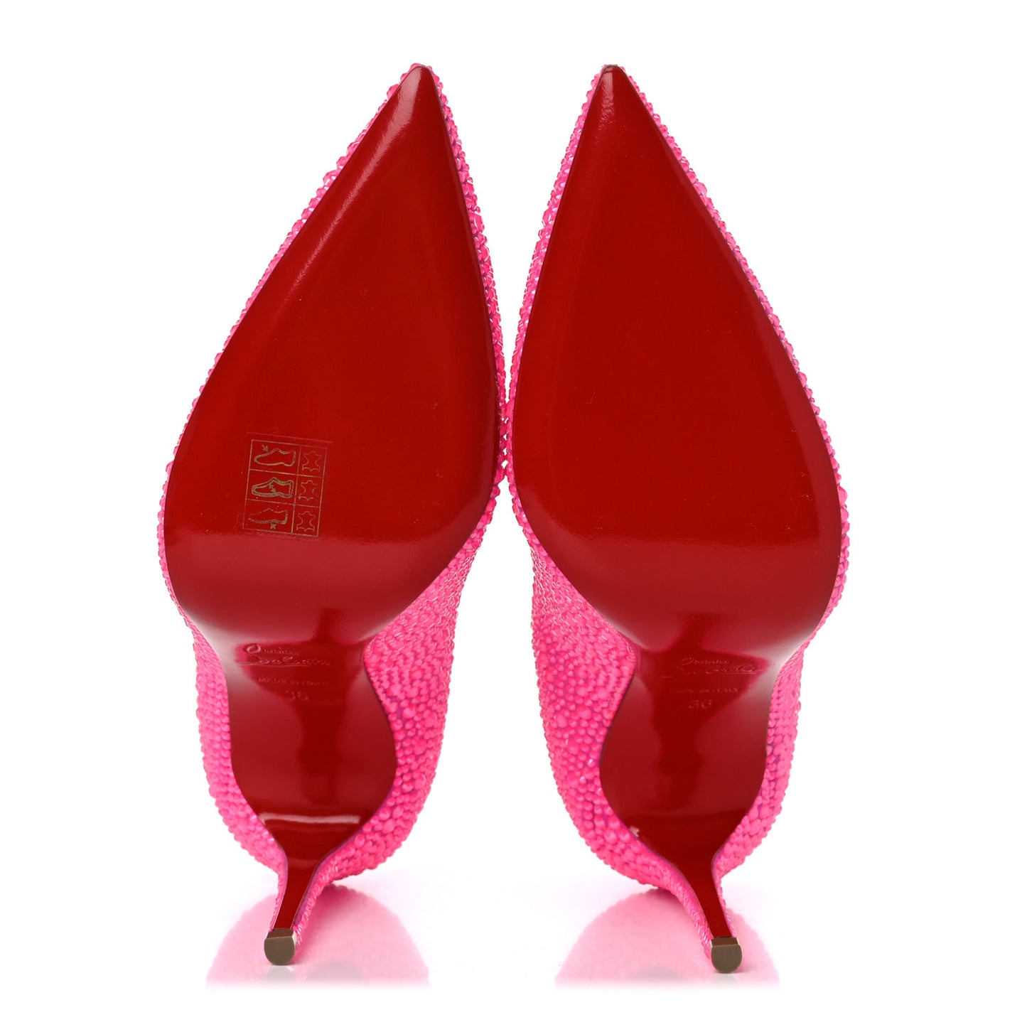 Veau Velours Strass Kate 100 Pumps 36 Diva Pink Fluo