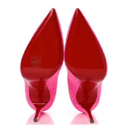 Christian Louboutin Veau Velours Strass Kate 100 Pumps 36 Diva Pink Fluo 5 of 8