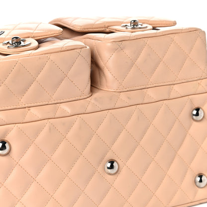 Chanel Calfskin Quilted Large Cambon Multipocket Reporter Beige Black 10 of 17