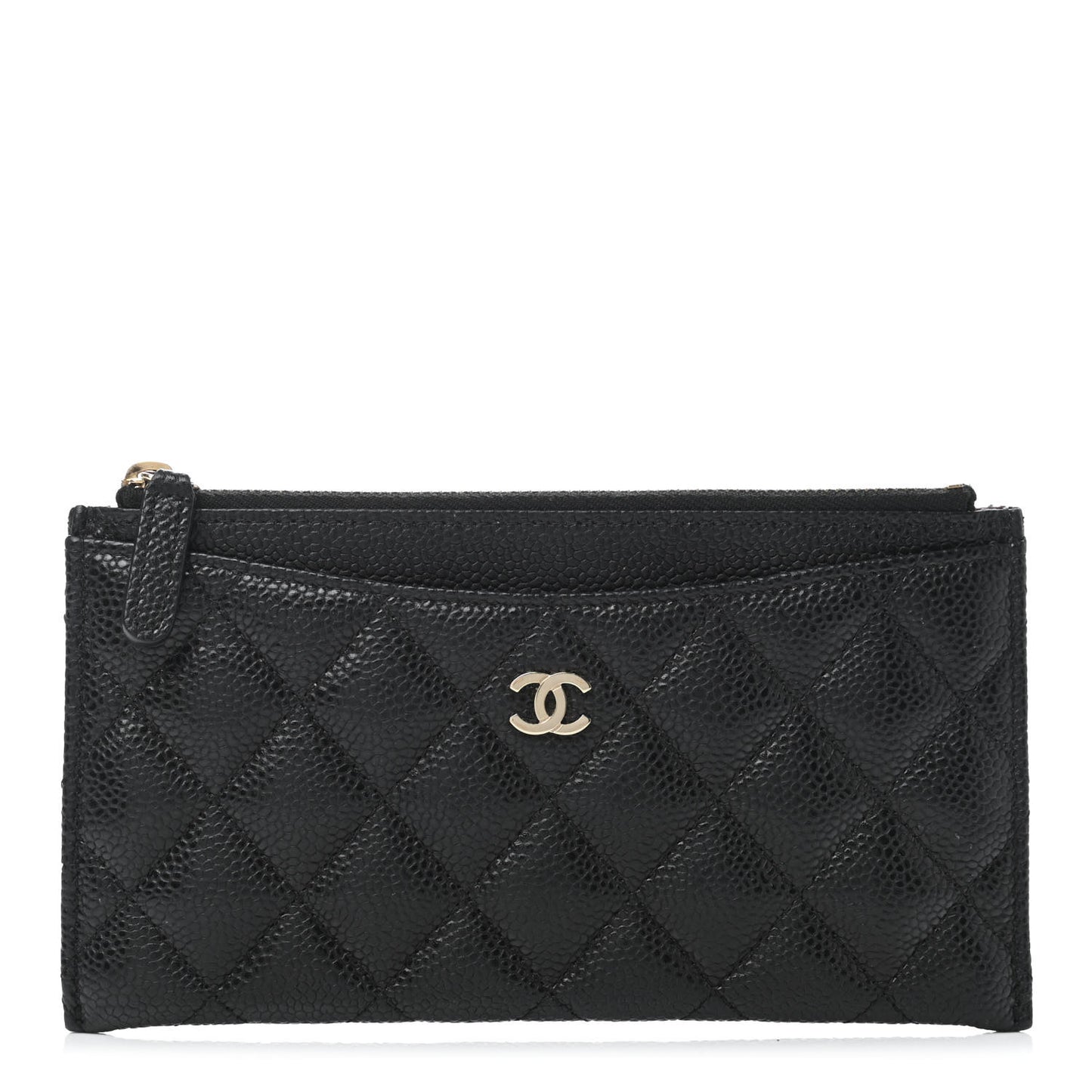 Caviar Quilted Classic Zip Pouch Black