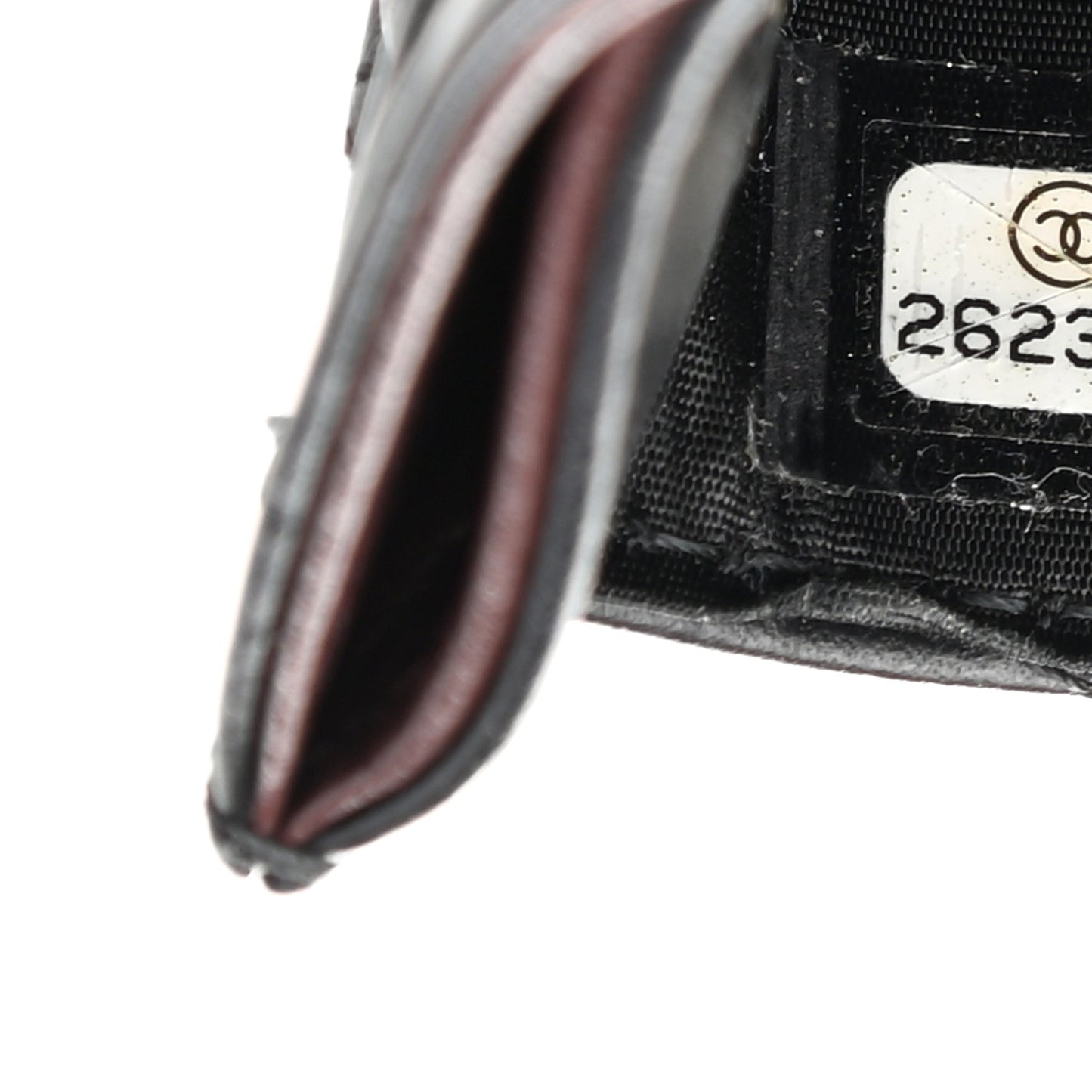 Aged Calfskin Quilted Reissue Card Holder Black