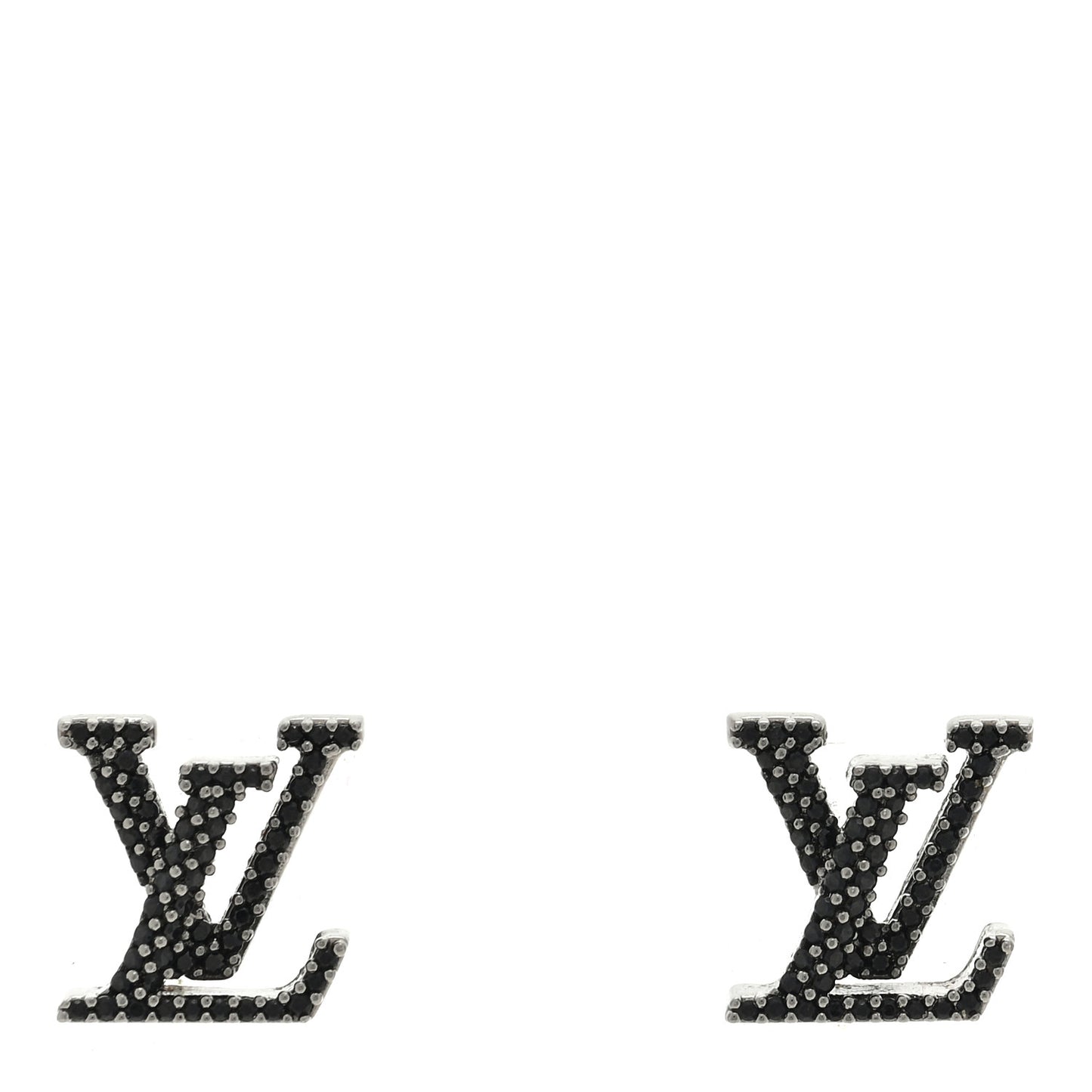 Metal Crystal LV Iconic Earrings Black Dore