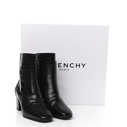 Givenchy Calfskin Crocodile Embossed Ankle Boots 36 Black 7 of 7