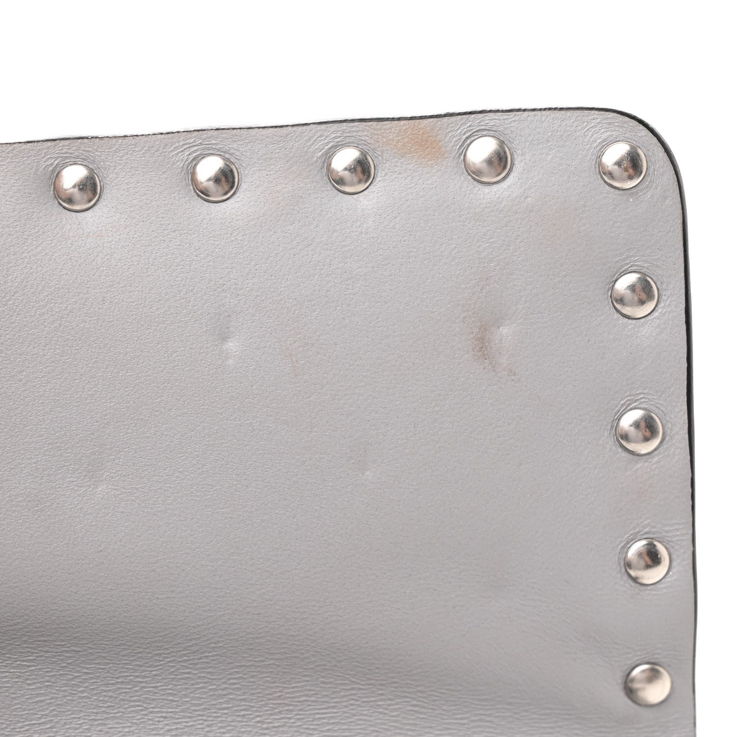 Valentino Garavani Metallic Craquele Nappa Medium Rockstud Spike Shoulder Bag Silver 13 of 13