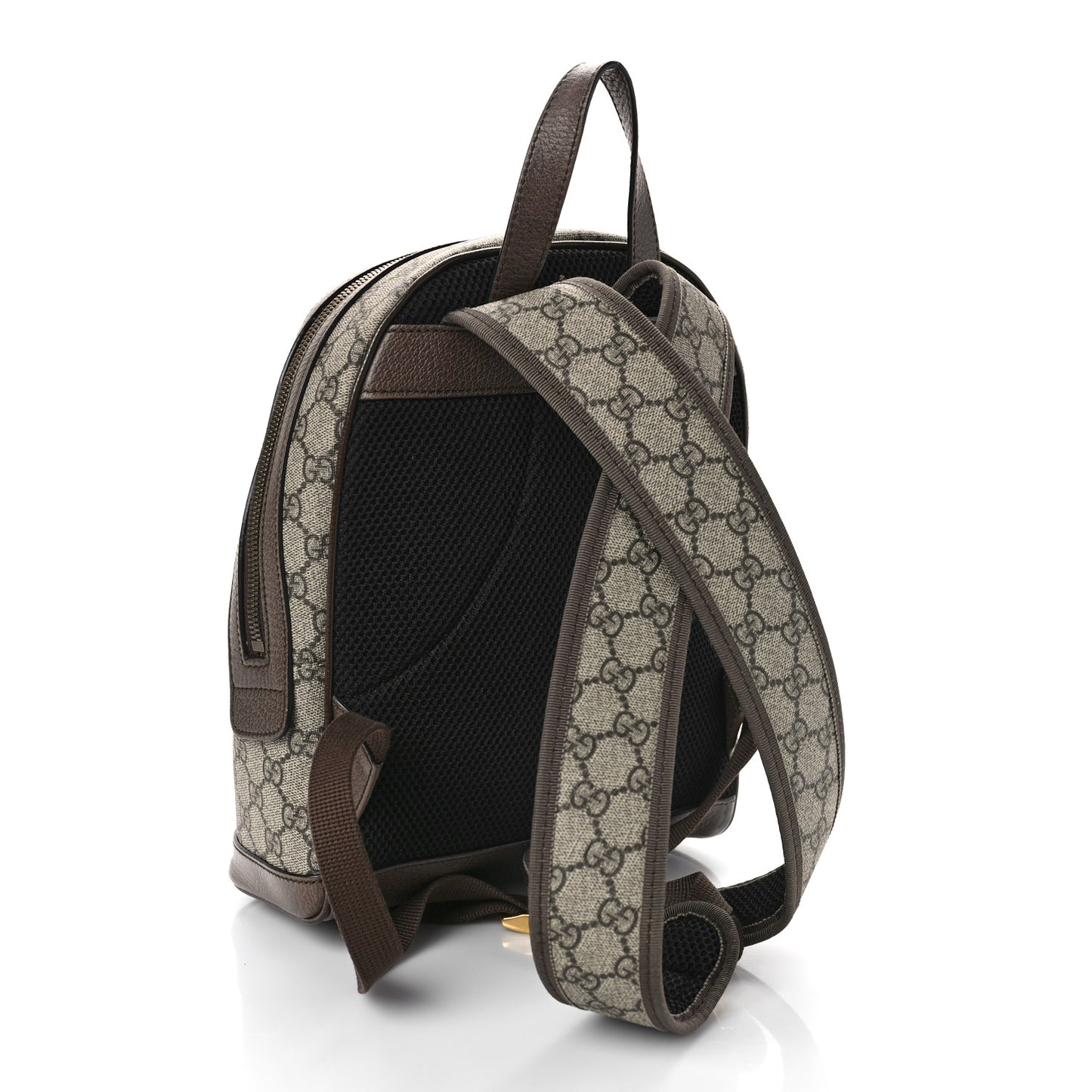GG Supreme Monogram Calfskin Web Small Ophidia Day Backpack Beige Ebony New Acero