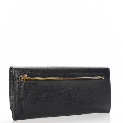Prada Saffiano Bow Continental Wallet Nero Black 3 of 7