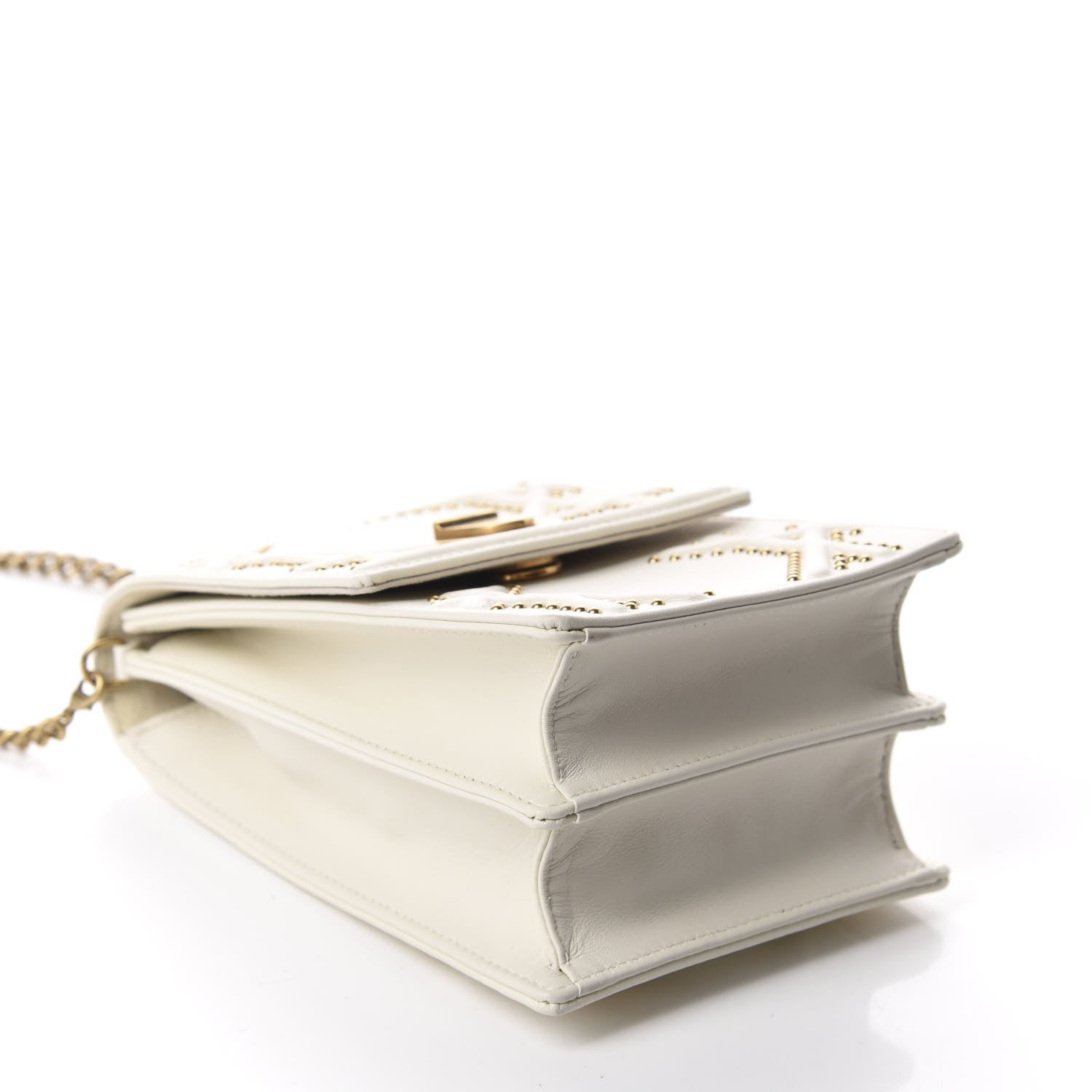 Christian Dior Lambskin Studded Vertical Diorama White 4 of 9