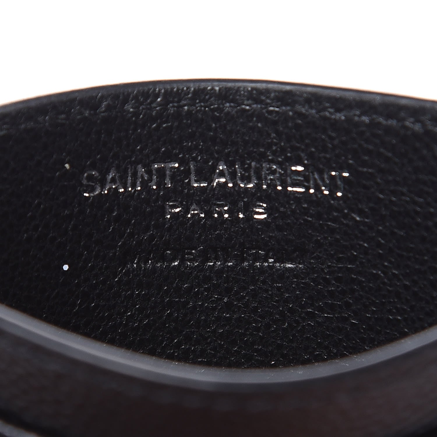 Saint Laurent Grain De Poudre Matelasse Chevron Monogram Credit Card Case Black 6 of 7