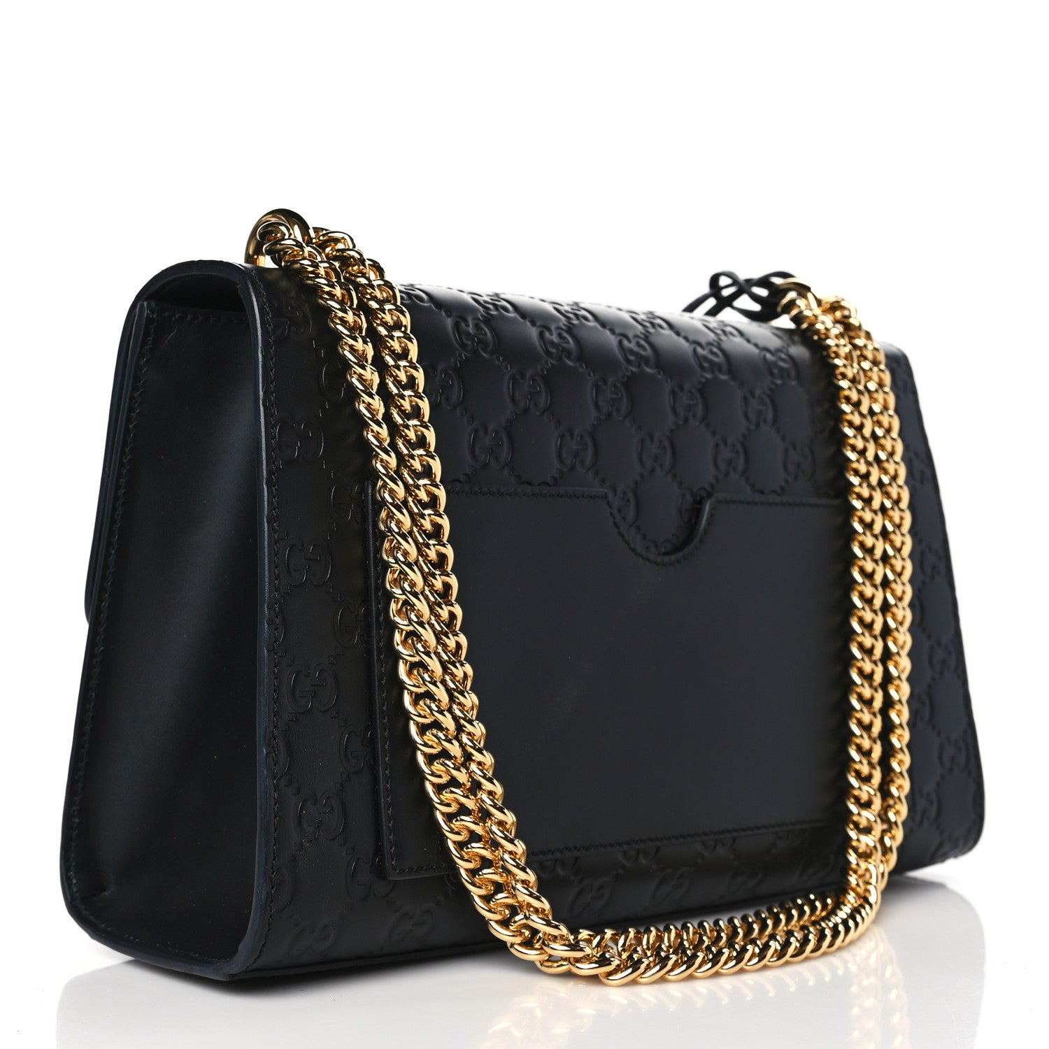 Gucci Guccissima Medium Padlock Shoulder Bag Black 3 of 9