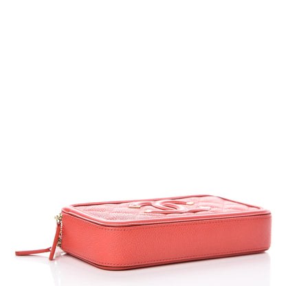 Chanel Caviar Quilted CC Filigree Clutch With Chain Red 4 of 14
