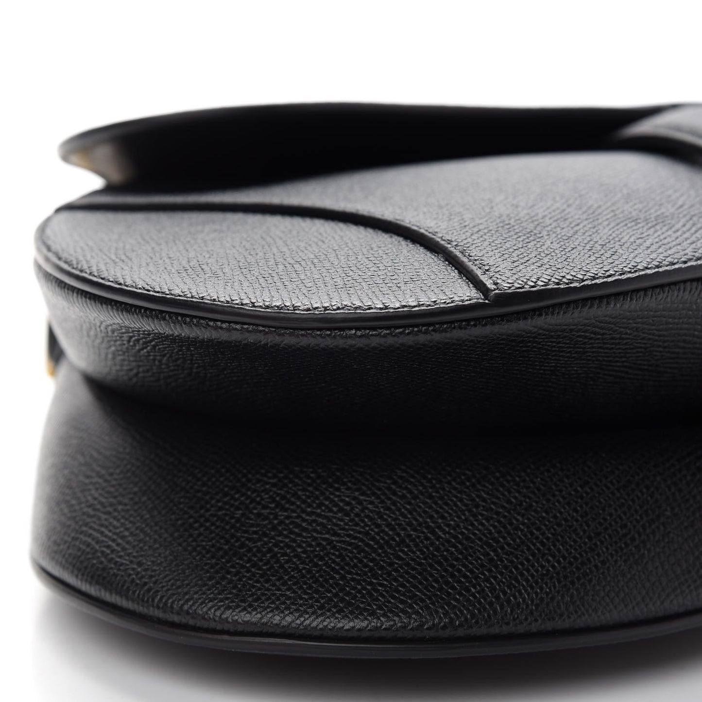 Grained Calfskin Saddle Bag Black