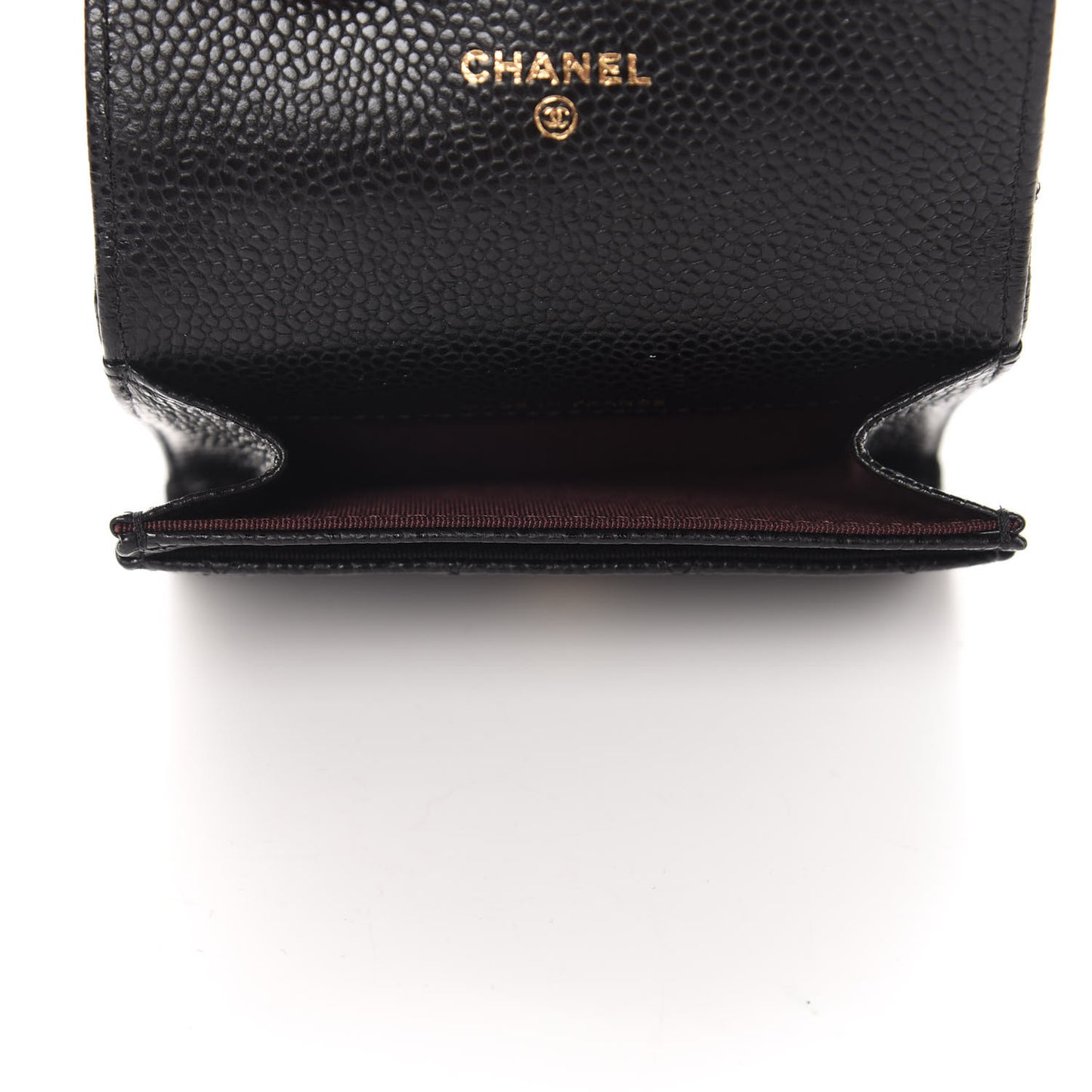 Caviar Quilted Flap Card Holder Black