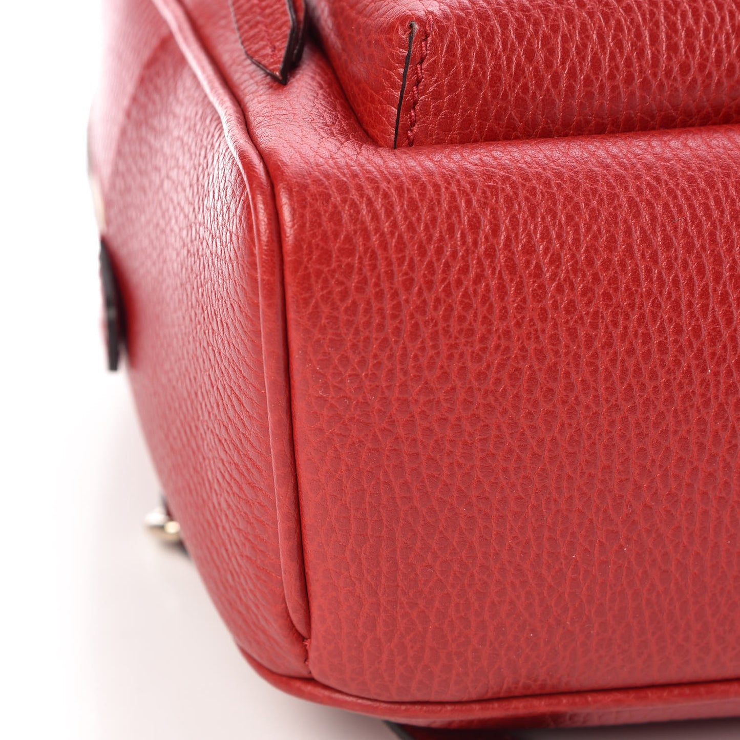 Pebbled Calfskin Soho Chain Backpack Red