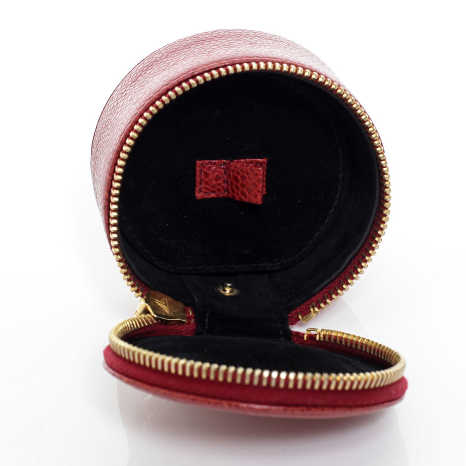 Chanel Small Caviar Jewelry Travel Case Dark Red 7 of 7