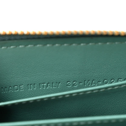 Christian Dior Grained Calfskin Supple Cannage Caro Compact Zip Card Wallet Vert Tundra 7 of 8