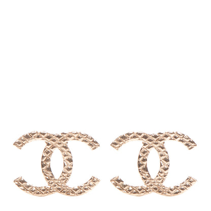 Chanel Quilted CC Earrings Light Gold 1 of 4